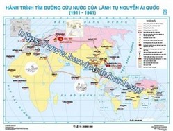 Bản đồ Hành trình tìm đường cứu nước của lãnh tụ Nguyễn Ái Quốc (1911 - 1941)